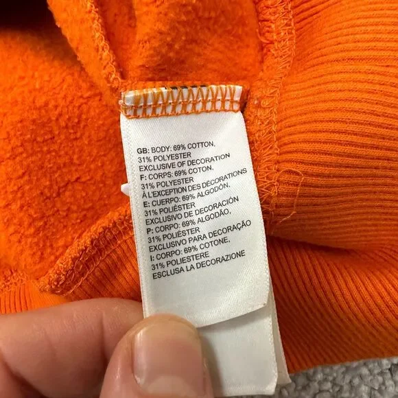 The North Face Hoodie Sweatshirt Mens Small Orange Fleece Casual Graphic Outdoor - Picture 5 of 9